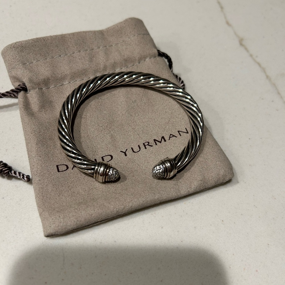 David Yurman 7mm diamond cable bracelet - Picture 8 of 10